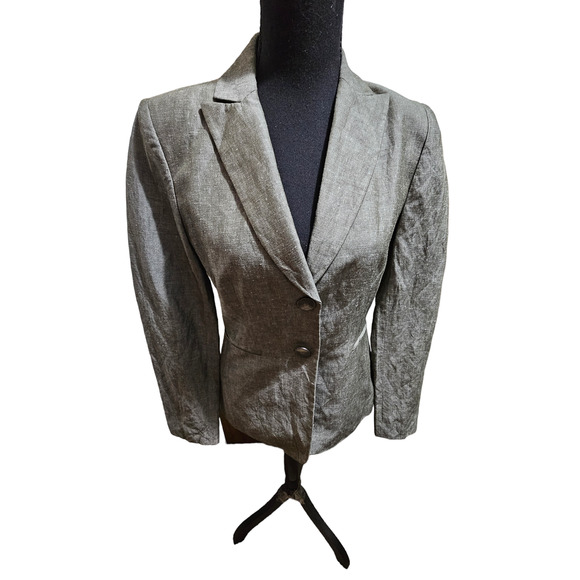 Antonio Melani Gray Linen Blend Blazer Jacket, Sz 4 - Picture 3 of 9